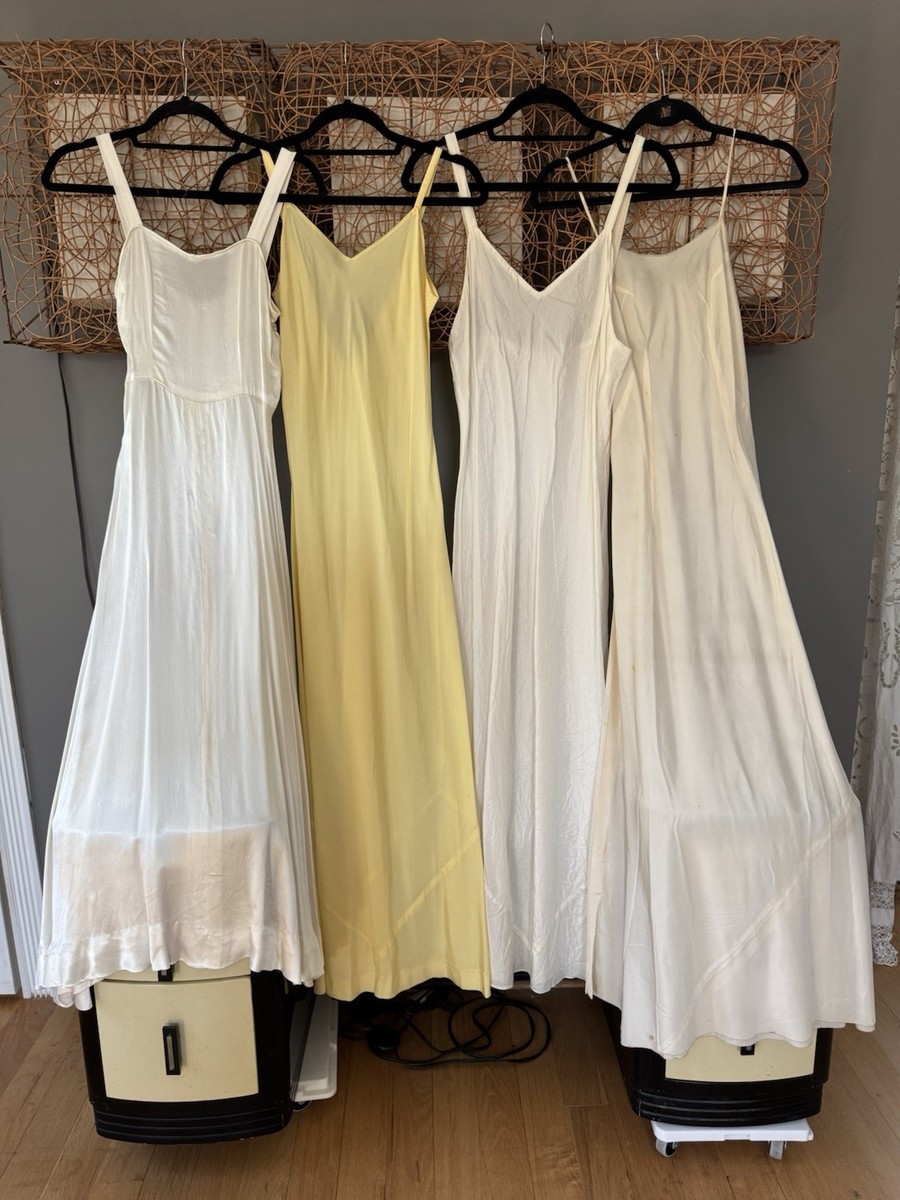Vintage 1930s 40s Slip Dress Lot 4 Wedding White Satin Acetate | eBay Vintage 1930s 40s Slip Dress Lot 4 Wedding White Satin Acetate | eBay