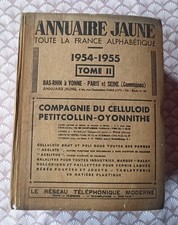 ANNUAIRE JAUNE BOTTIN 1954/55  BAS RHIN à YONNE -  PARIS ET SEINE  - COMMERCES