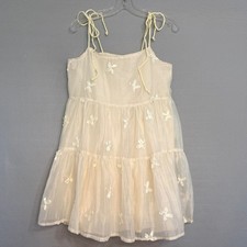 Cider Ethereal Butterfly Applique Tiered Babydoll Dress Womens Size S Fairycore