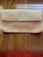 Vintage Clutch: White Beaded Design