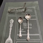 3 pc Gorham Strasbourg Silver asparagus tongs, short and long  chocolate spoons