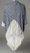 Lace Fringe Mesh Marled Cardigan Kimono Top Sz S Boho Fairy Cottage Festival