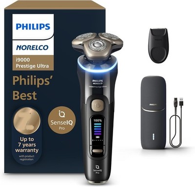   Philips Norelco Shaver i9000 Prestige Wet & Dry Ink Black 5 Modes XP9400/89