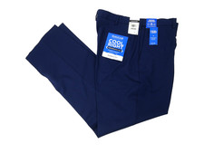 Haggar Cool Right Classic Fit Flat Front Pant 44 x 29 NEW Midnight