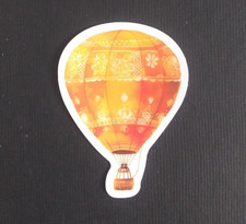 Orange Yellow Floral Hot Air Balloon Sticker 2.25" x 1.58" AV