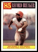 1986 Topps Vince Coleman St. Louis Cardinals #201