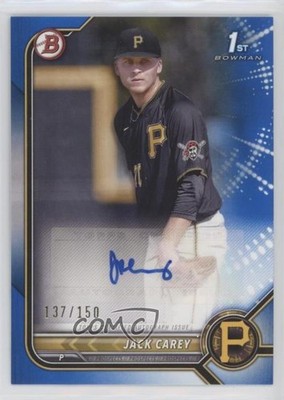 2022 Bowman Paper Prospect Blue Border 137/150 Jack Carey #PPA-JC Auto 03wr
