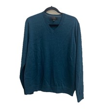 Banana Republic Men's 100 Merino Wool Pullover V-Neck Sweater Deep Teal Large