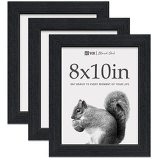 VCK 8x10 Picture Frame Set of 3 - Black Oak, Natural Textured Exclusive Wood ...
