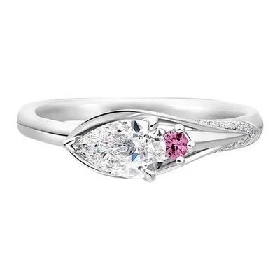 Precious Solitaire Style CREATED Sparkle Sapphire & Tourmaline 935 Silver Ring