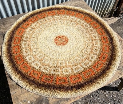 RYA RUG 北欧 60s 70s vintage ミッドセンチュリーラグ Vintage Rya Round Rug Mid Century 60s 70s Scandi Shag Pile | eBay