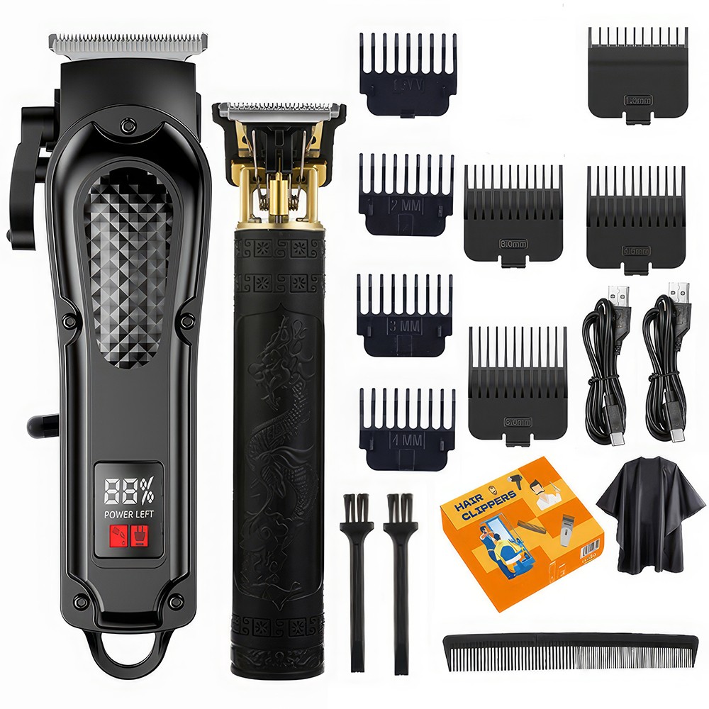 Professional Hair Clippers for Men, Cordless Barber Clippers and Trimmer Set
