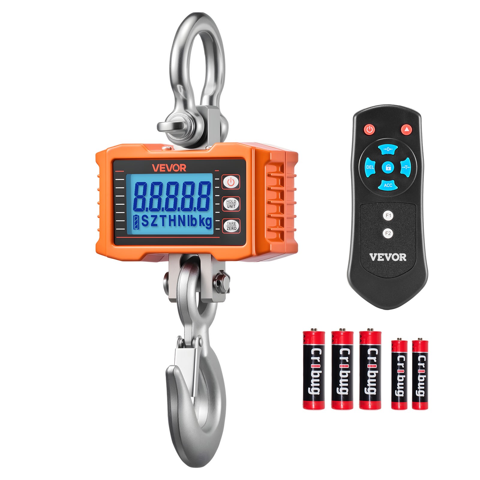 VEVOR Digital Crane Scale 4400 lbs/2000 kg Heavy Duty Industrial Hanging Scale