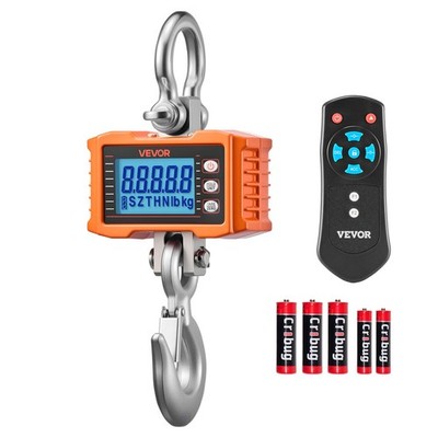 VEVOR Digital Crane Scale 4400 lbs/2000 kg Heavy Duty Industrial Hanging Scale