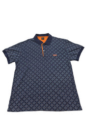 Hugo Boss XL Dark Blue Diamond Cotton Short Sleeve Polo Shirt