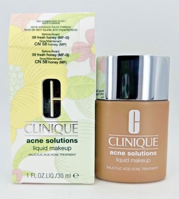 Clinique Acne Solutions Liquid Makeup 09 Fresh Honey/CN58 Honey 1 oz/ 30ml NEW