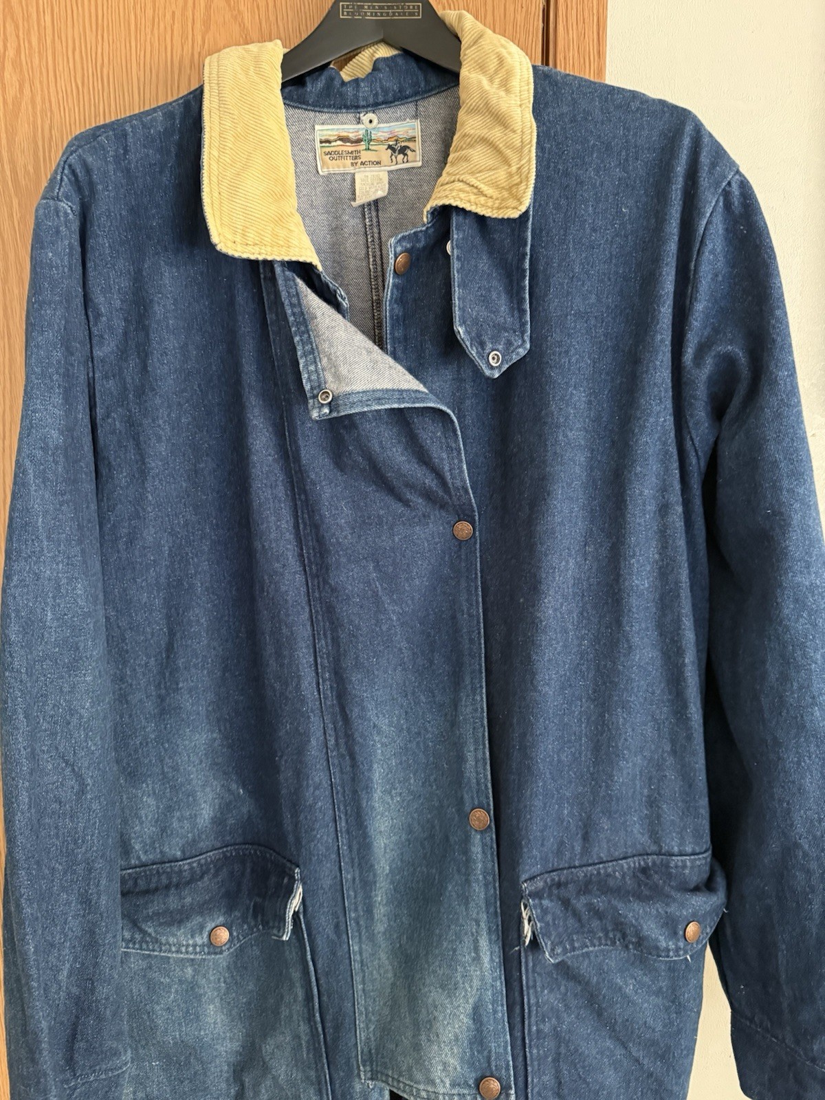 Vintage Men’s Saddlesmith Outfitters By Action Duster Size Large Blue Denim 