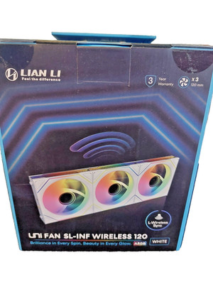 Lian Li UNI FAN SL-INF Wireless Lüfter 120mm Weiß | 3er Pack PWM-Gehäuselüfter