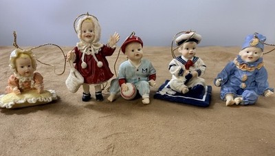 5 pc lot VTG 1993 Ashton Drake Yolonda Bello Heirloom Baby Christmas Ornaments