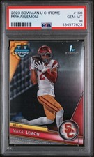 2023 BOWMAN UNIVERSITY CHROME #160 MAKAI LEMON PSA 10