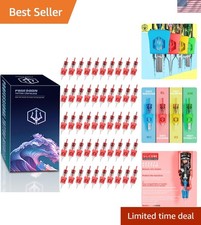 50PCS Tattoo Cartridge Needles Mixed Size Steriled Needles with Disposable Me...