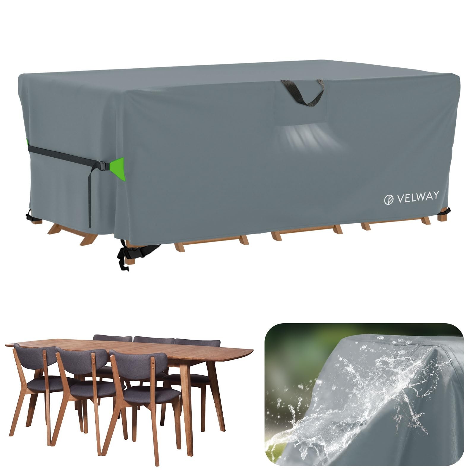 Velway Garden Furniture Covers 180x120x74cm - Waterproof Outdoor Patio Table Cov