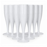 Packung 10 WeißE Sektkelche 175Ml Prosecco GläSer Aus Kunststoff Waschbar