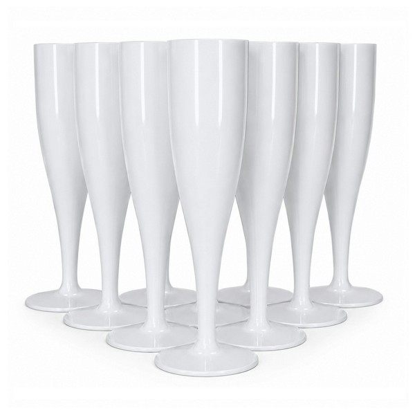 Packung 10 WeißE Sektkelche 175Ml Prosecco GläSer Aus Kunststoff Waschbar-image