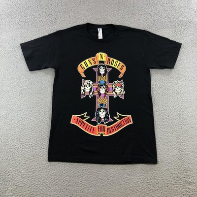 Guns N Roses Shirt Mens Small Black Appetite For Destruction Band Tee Rock Music