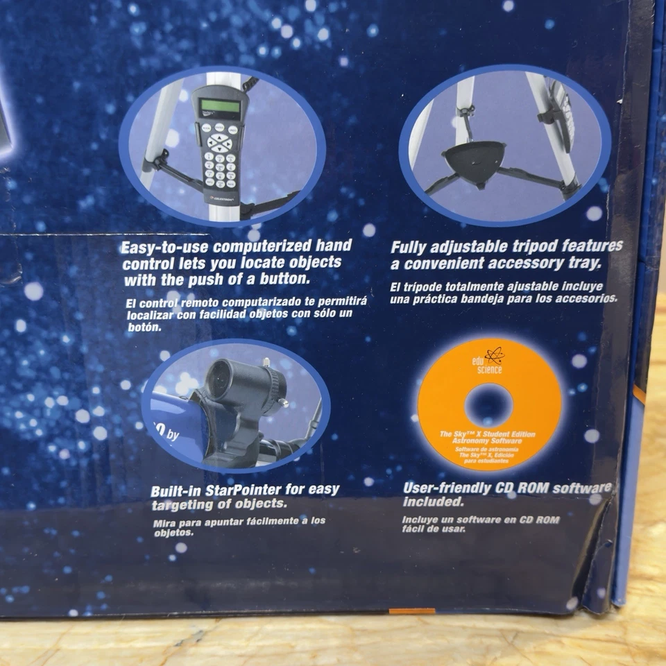 Celestron LCM60 Computerized Telescope 60mm Refractor w/ Motorized Mount Tripod - Image 4 of 4