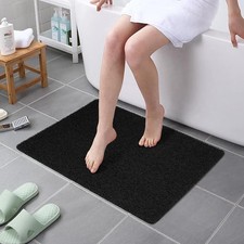 HITSLAM Shower mat Non Slip, Bathtub Mat 32 x 24 Rectangular , Black
