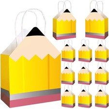 27pcs Back to School Teacher Gifts   Pencil Shaped Paper Bags Bulk, Welcome C...