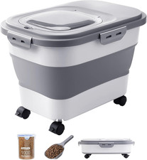 20-23 Lbs Dog Food Storage Container - Collapsible Dog Food Container with Attac