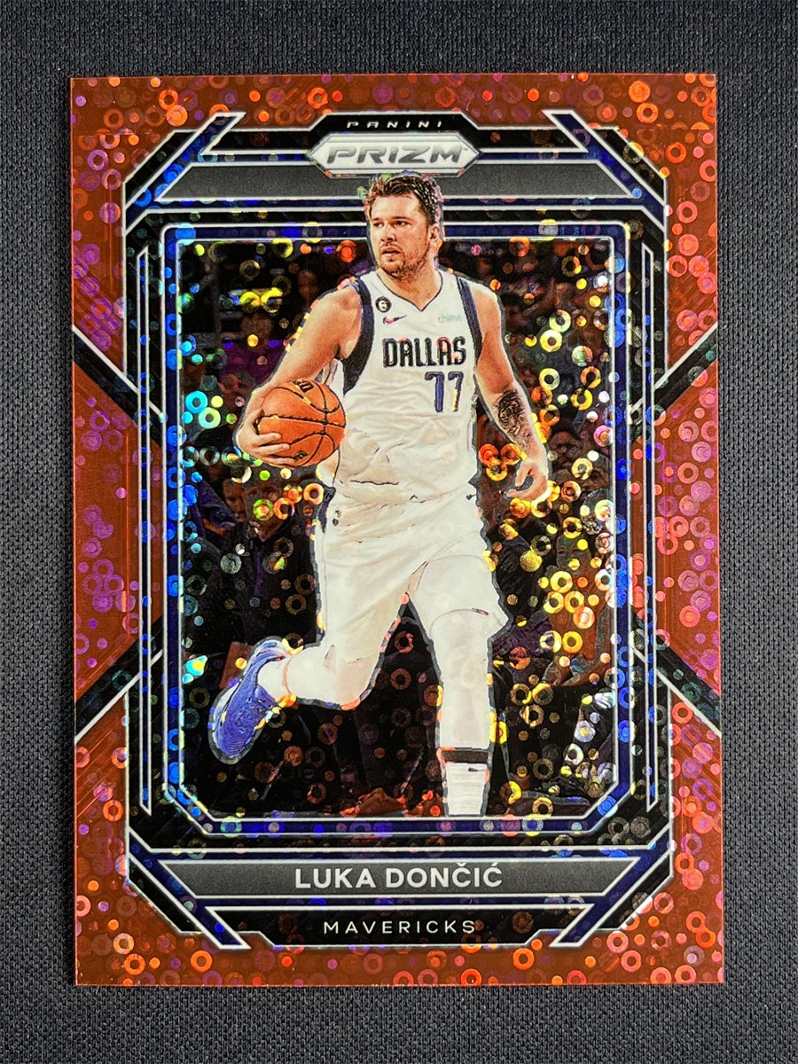 2022-23 Panini Prizm Fast Break Luka Doncic #196 Red Disco Prizm Mavericks /100