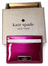 Kate Spade New York Kenzie Patent Slim Card Holder Dark Raspberry NIB