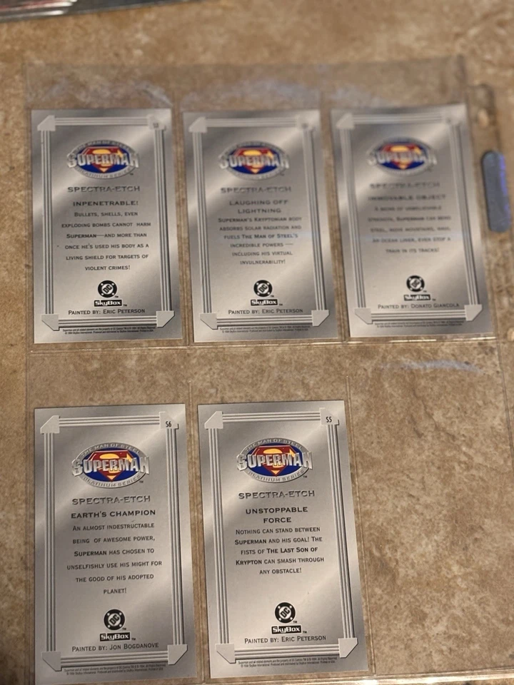 Marvel The Man of Steel Superman Platinum Series S1 2 3 5 6 Trading Cards - Image 2 of 2