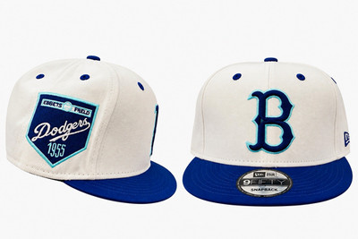 New Era MLB Brooklyn Dodgers 9FIFTY Snapback Hat Cap - White Blue One Size