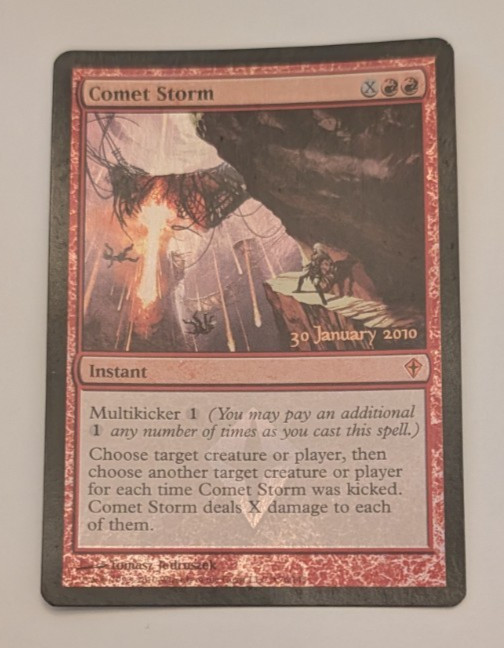 Magic Mtg FOIL Pre-release Worldwake Comet Storm   near mint