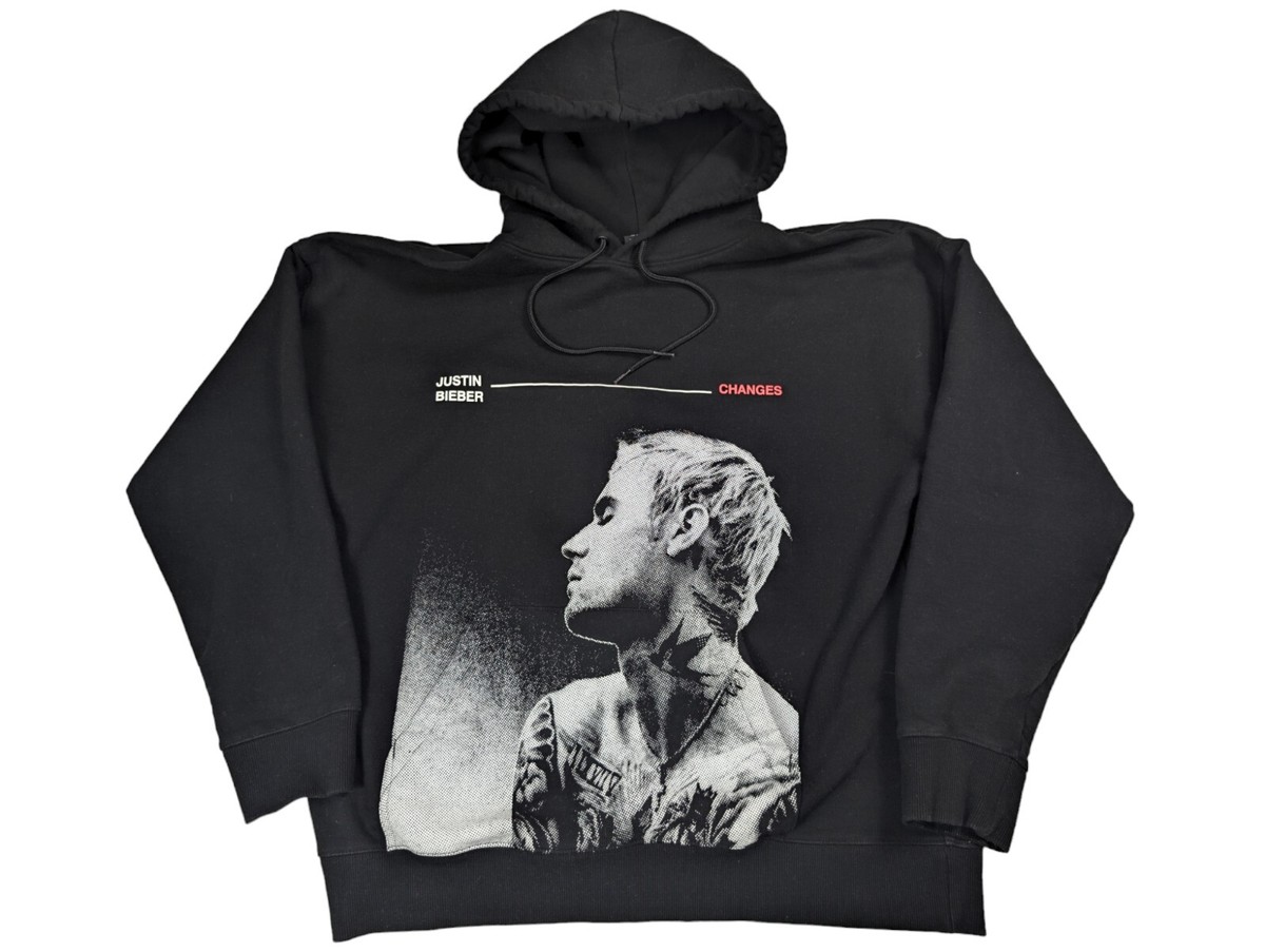 H&M x Justin Bieber Changes Album Hoodie Adult Large Relaxed Fit Black  Pullover