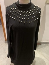 ZARA 🌺ABITO NERO CON PERLE  TG M 🌺🍀🎄🎄☃️☃️