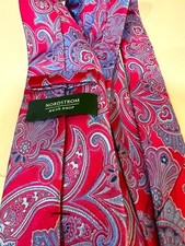 BRAND NEW Men's NordstromPaisley Swirl Print 100 Silk Tie