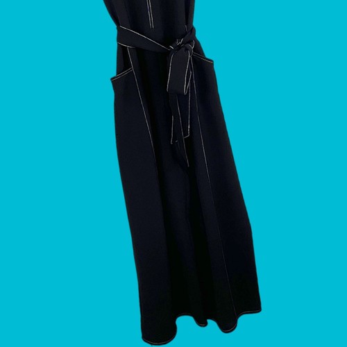Greylin Antropologie Mujer Negro Cuello en V Sin mangas Cinturón Corbata Mono XL X-Grande - Imagen 5 de 15