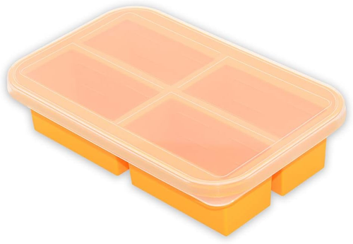 1-Cup Silicone Freezing Tray with Lid,Silicone Soup Freezer Molds,Silicone Fr...