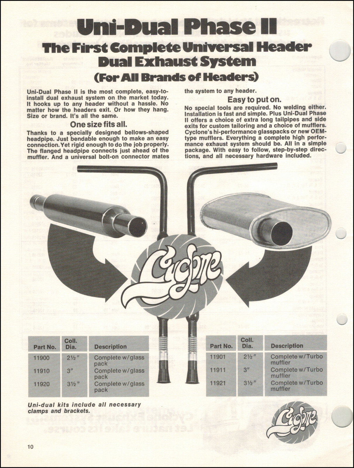 Cyclone Performance Exhaust Systems 1976 Catalog PDF File USB Flash Drive