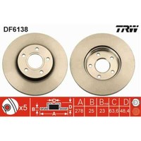 TRW 2X Bremsscheibe Vorne 278 BelüFtet FüR Ford C-Max II DXA/CB7 DF6138