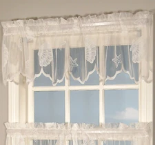 Seashells Lace Tailored Valance 56 x 13