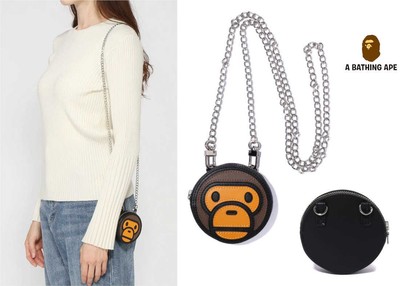 A Bathing Ape Mini Chain Shoulder Bag 2024 FW BABY MILO FACE PU