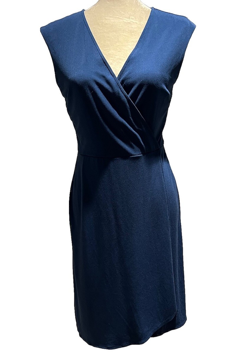 Ann Taylor Cobolt Blue Wrap Dress Size 2 Sleeveless V Neck | eBay