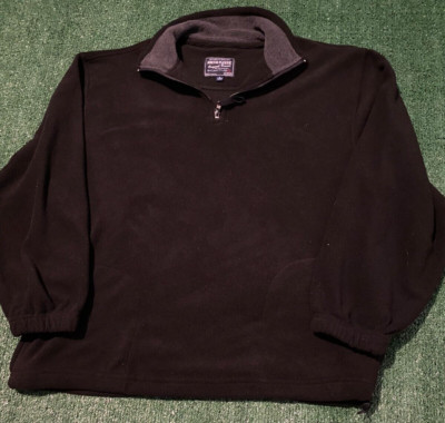 Arctic Fleece by Cactus Quater Zip Oversized Sweatshirts Dark Brown Men's Size L