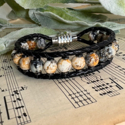 Multicolor Dendritic Moss Opal Bracelet with Steel Clasp - Dendritic Duo